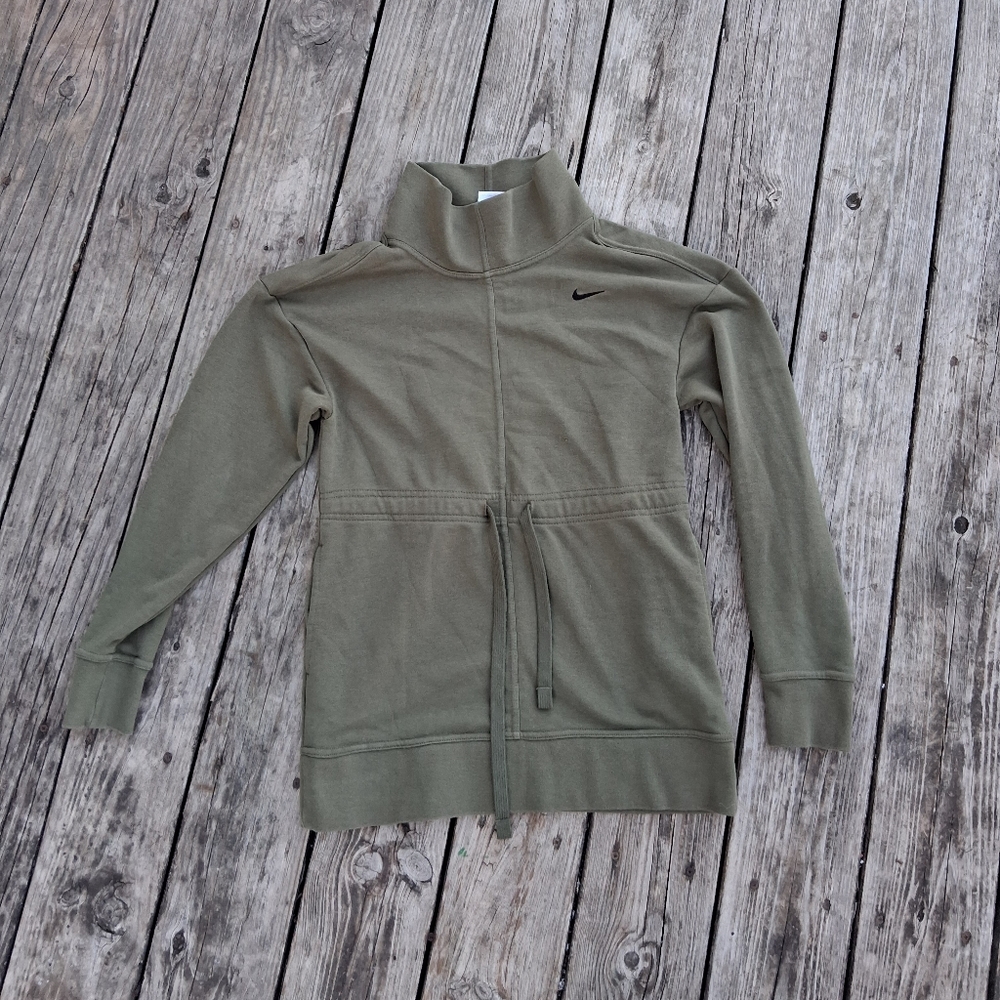 Nike Get Fit Olive Green Mock Neck Pullover XS